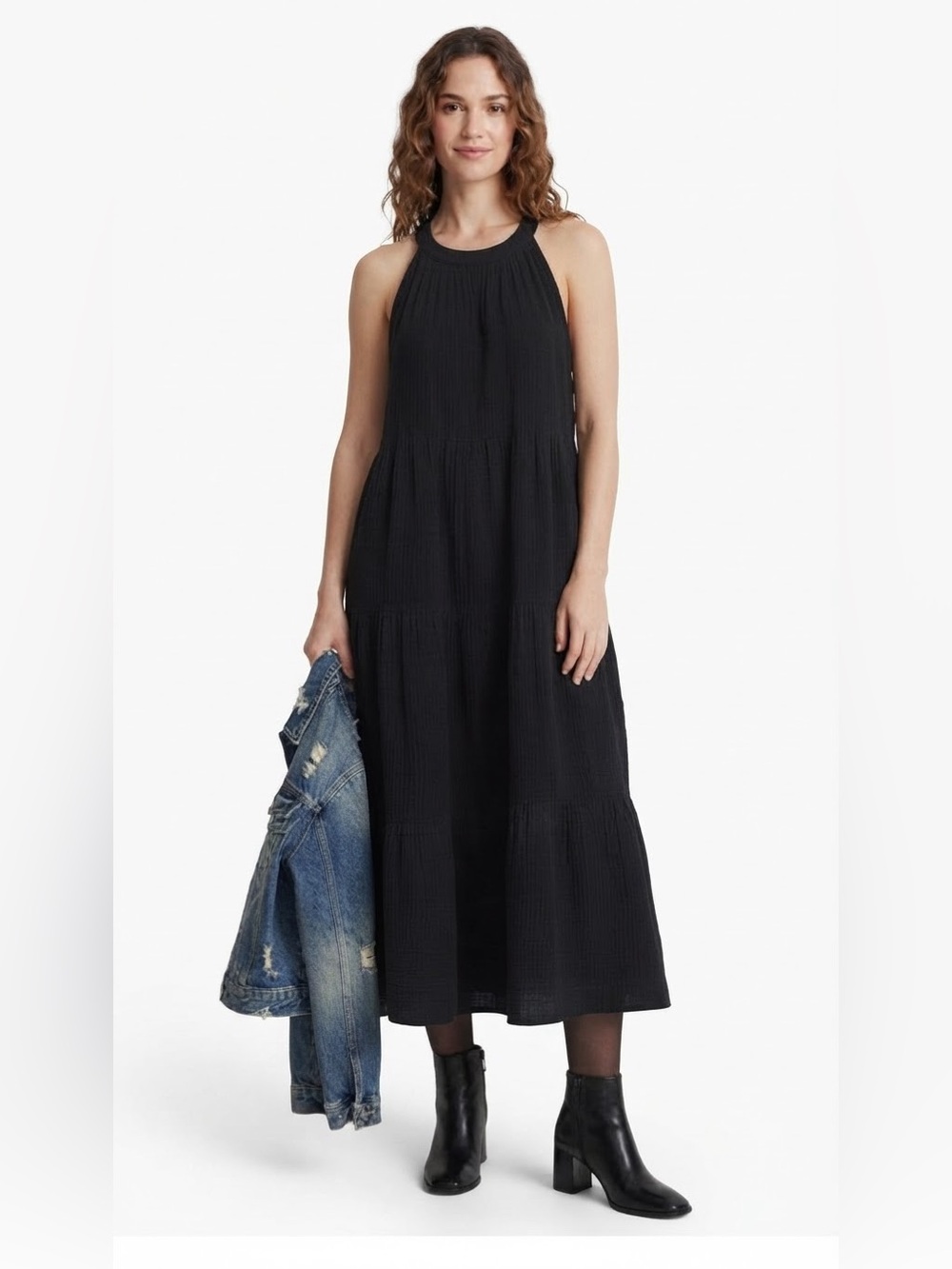 Max Studio Sleeveless Tiered Maxi Dress